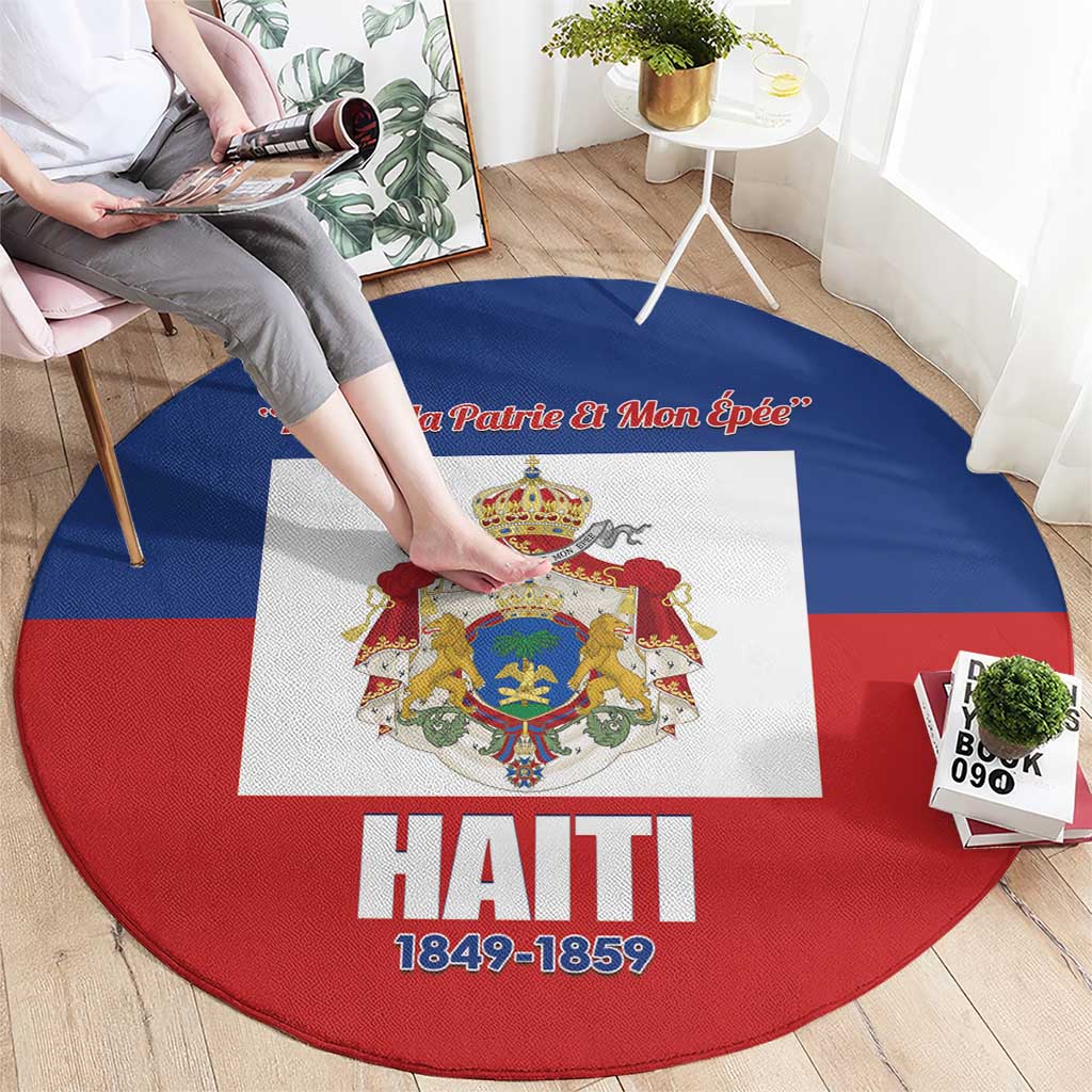 Second Empire of Haiti 1849-1859 Round Carpet Anpi an Ayiti Flag Style