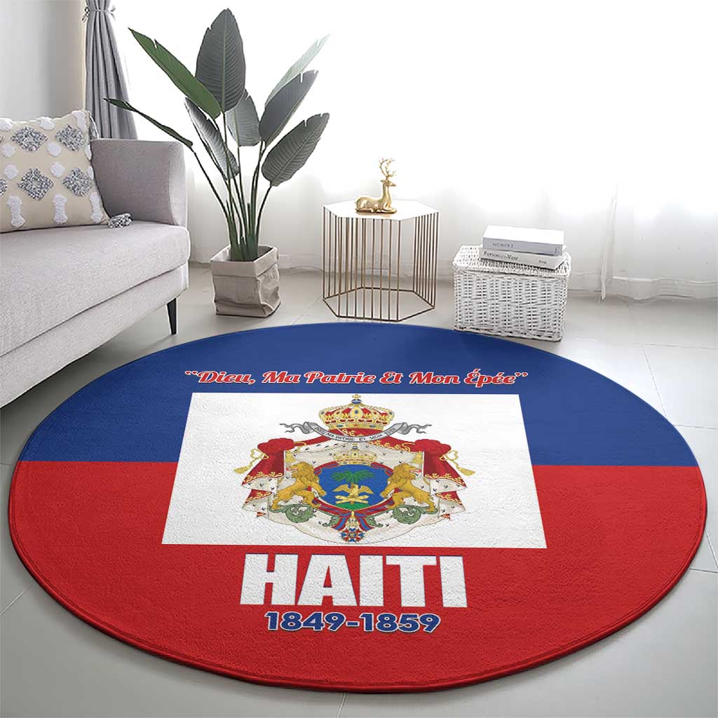 Second Empire of Haiti 1849-1859 Round Carpet Anpi an Ayiti Flag Style