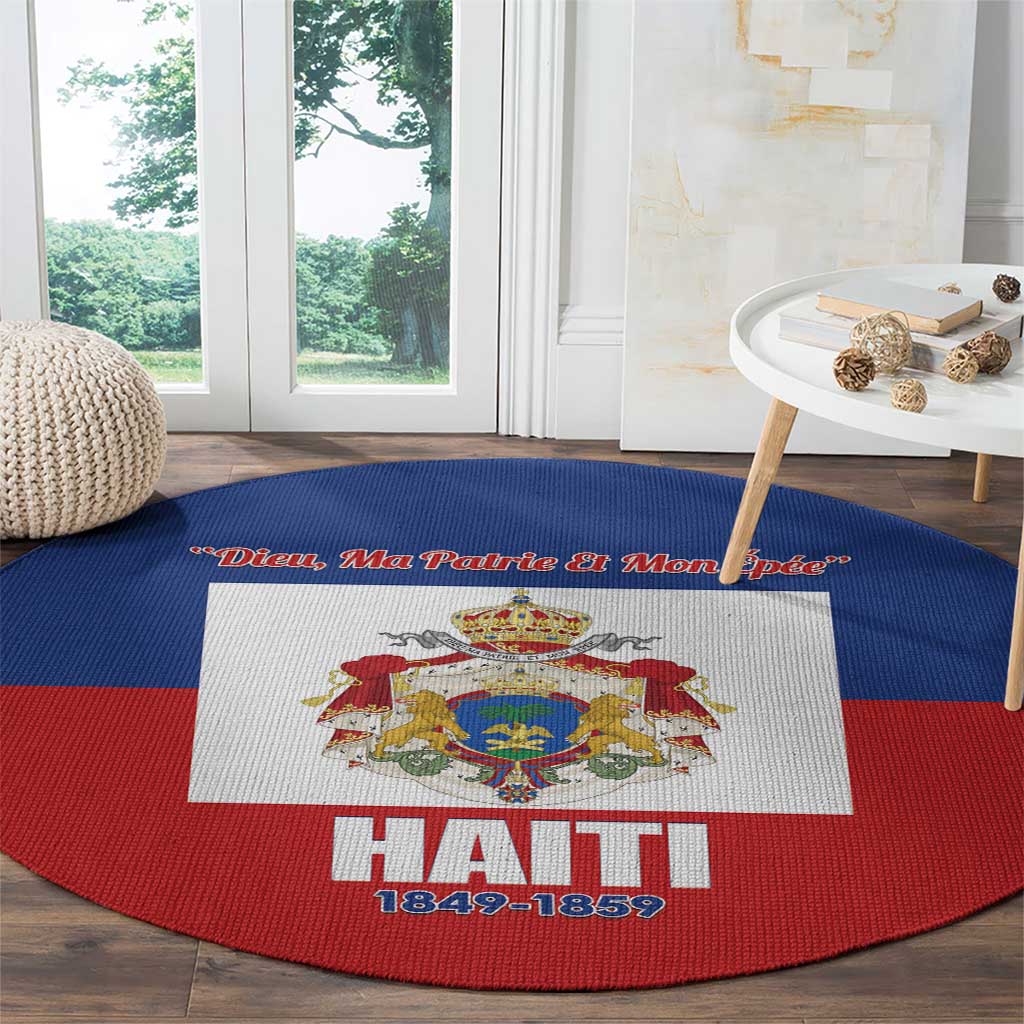 Second Empire of Haiti 1849-1859 Round Carpet Anpi an Ayiti Flag Style