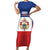 Personalised Second Empire of Haiti 1849-1859 Short Sleeve Bodycon Dress Anpi an Ayiti Flag Style