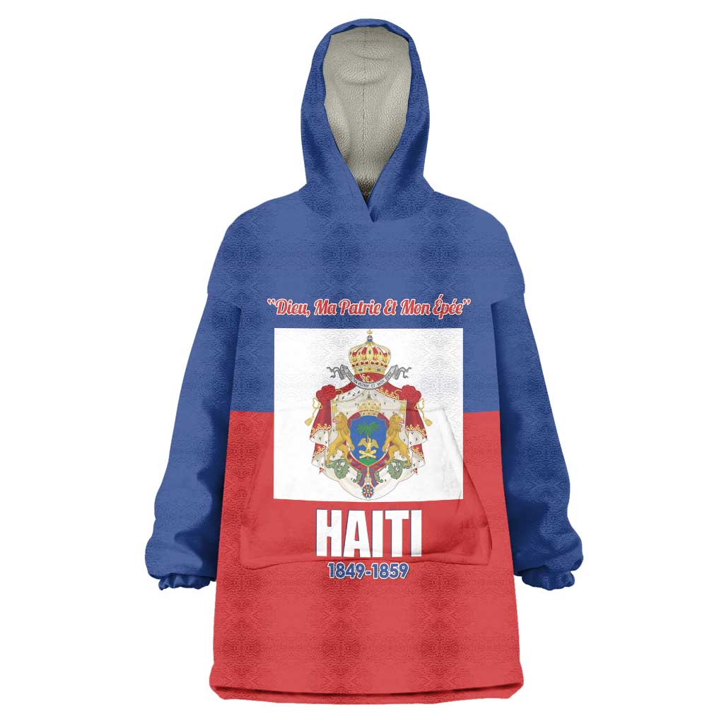 Personalised Second Empire of Haiti 1849-1859 Wearable Blanket Hoodie Anpi an Ayiti Flag Style