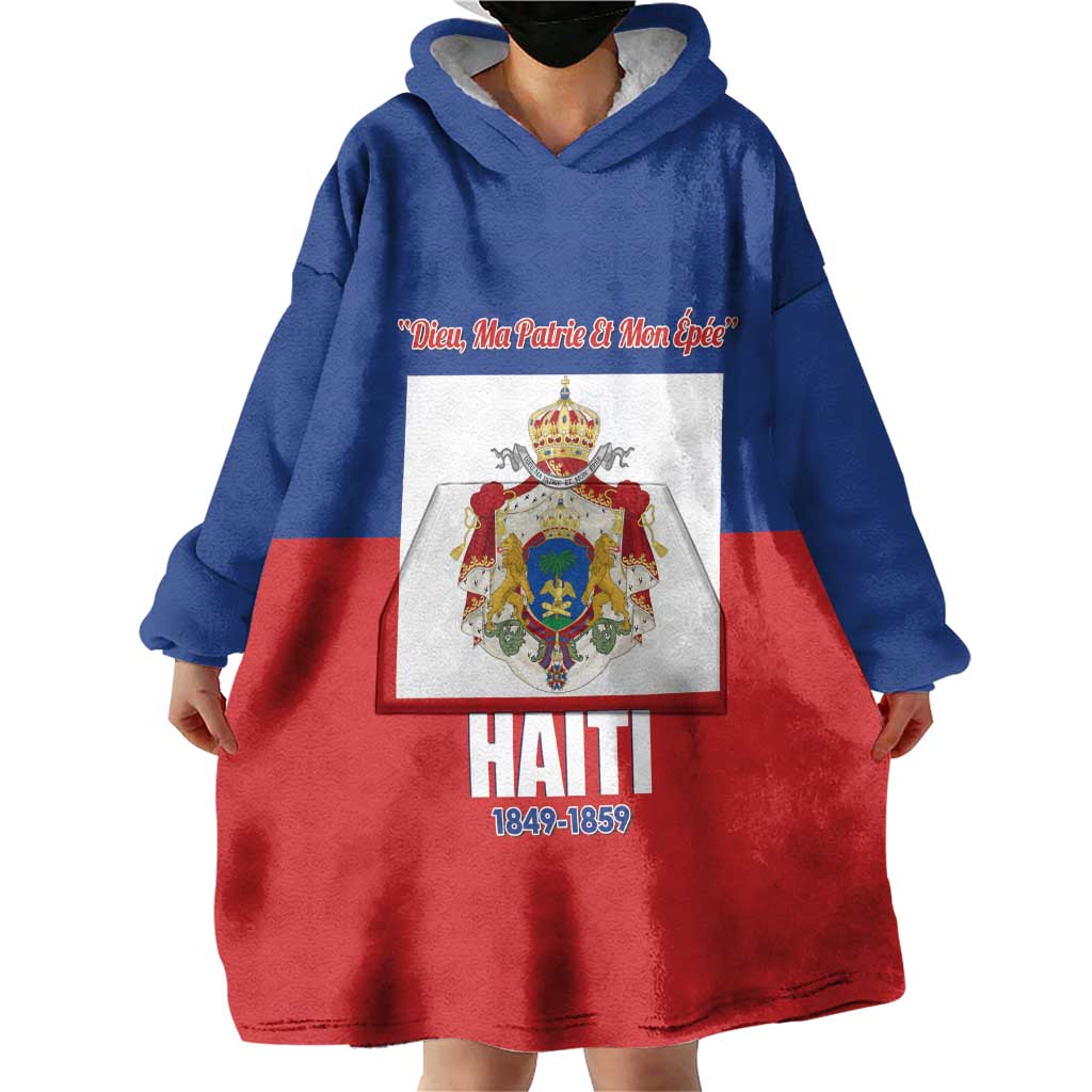 Personalised Second Empire of Haiti 1849-1859 Wearable Blanket Hoodie Anpi an Ayiti Flag Style