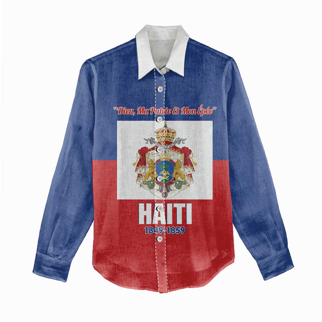 Personalised Second Empire of Haiti 1849-1859 Women Casual Shirt Anpi an Ayiti Flag Style