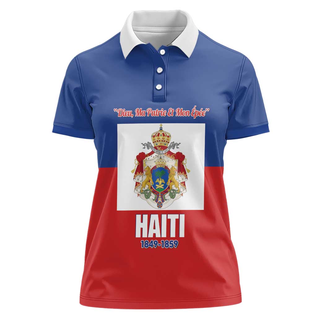 Personalised Second Empire of Haiti 1849-1859 Women Polo Shirt Anpi an Ayiti Flag Style