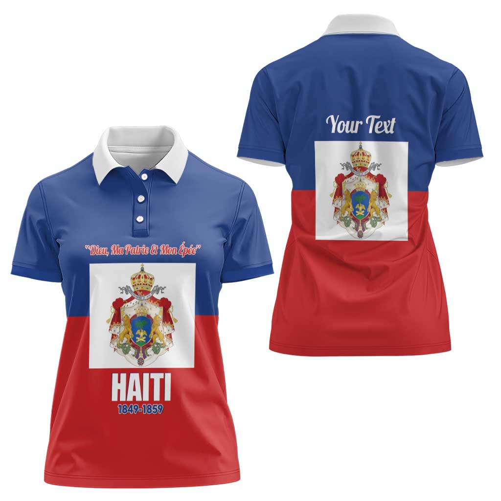 Personalised Second Empire of Haiti 1849-1859 Women Polo Shirt Anpi an Ayiti Flag Style