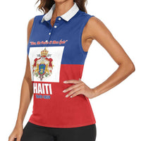 Personalised Second Empire of Haiti 1849-1859 Women Sleeveless Polo Shirt Anpi an Ayiti Flag Style