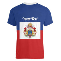 Personalised Second Empire of Haiti 1849-1859 Women V-Neck T-Shirt Anpi an Ayiti Flag Style