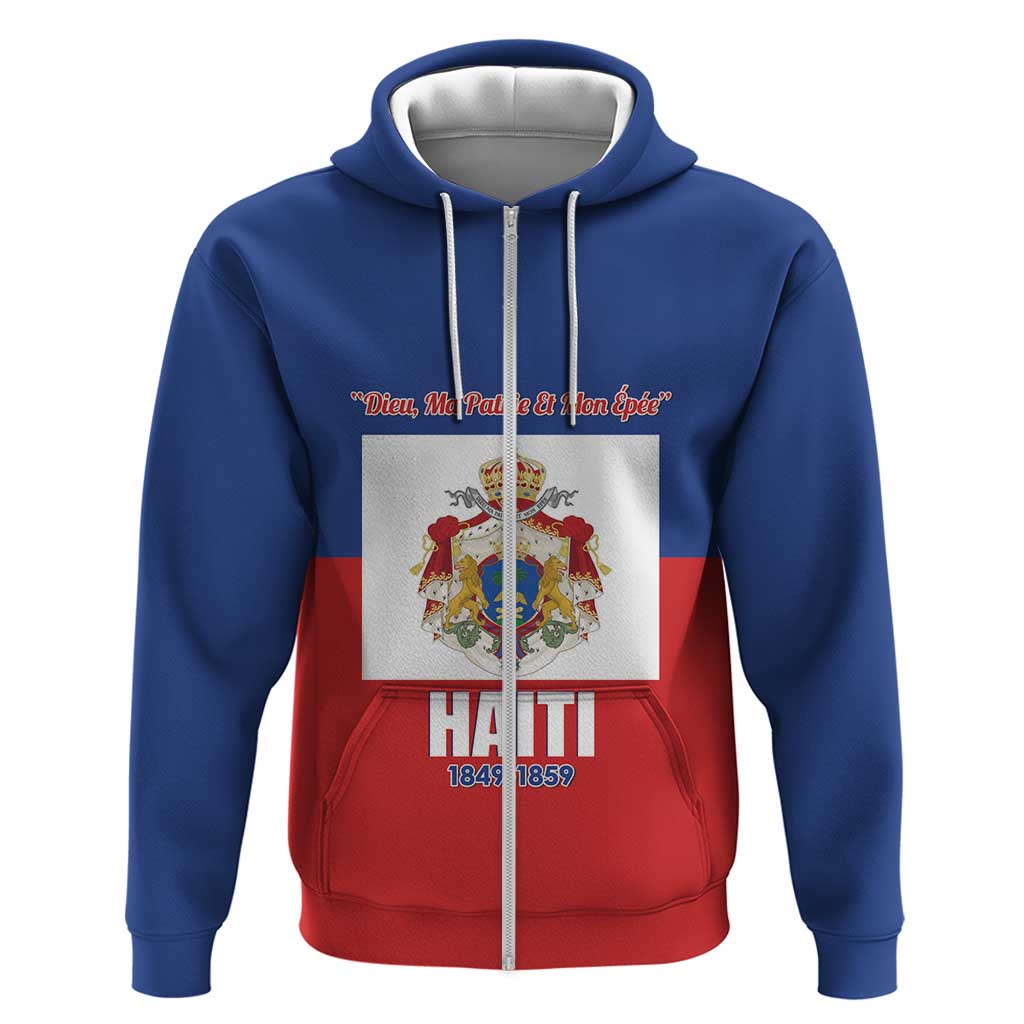 Personalised Second Empire of Haiti 1849-1859 Zip Hoodie Anpi an Ayiti Flag Style