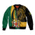 Jamaica Bomber Jacket Jumieka Coat Of Arms Lion Mix African Pattern - Wonder Print Shop