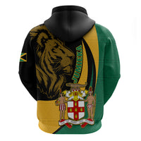 Jamaica Hoodie Jumieka Coat Of Arms Lion Mix African Pattern - Wonder Print Shop