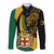 Jamaica Long Sleeve Button Shirt Jumieka Coat Of Arms Lion Mix African Pattern - Wonder Print Shop