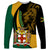 Jamaica Long Sleeve Shirt Jumieka Coat Of Arms Lion Mix African Pattern - Wonder Print Shop