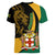 Jamaica Women V Neck T Shirt Jumieka Coat Of Arms Lion Mix African Pattern - Wonder Print Shop