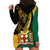 Personalised Jamaica Hoodie Dress Jumieka Coat Of Arms Lion Mix African Pattern - Wonder Print Shop