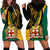 Personalised Jamaica Hoodie Dress Jumieka Coat Of Arms Lion Mix African Pattern - Wonder Print Shop
