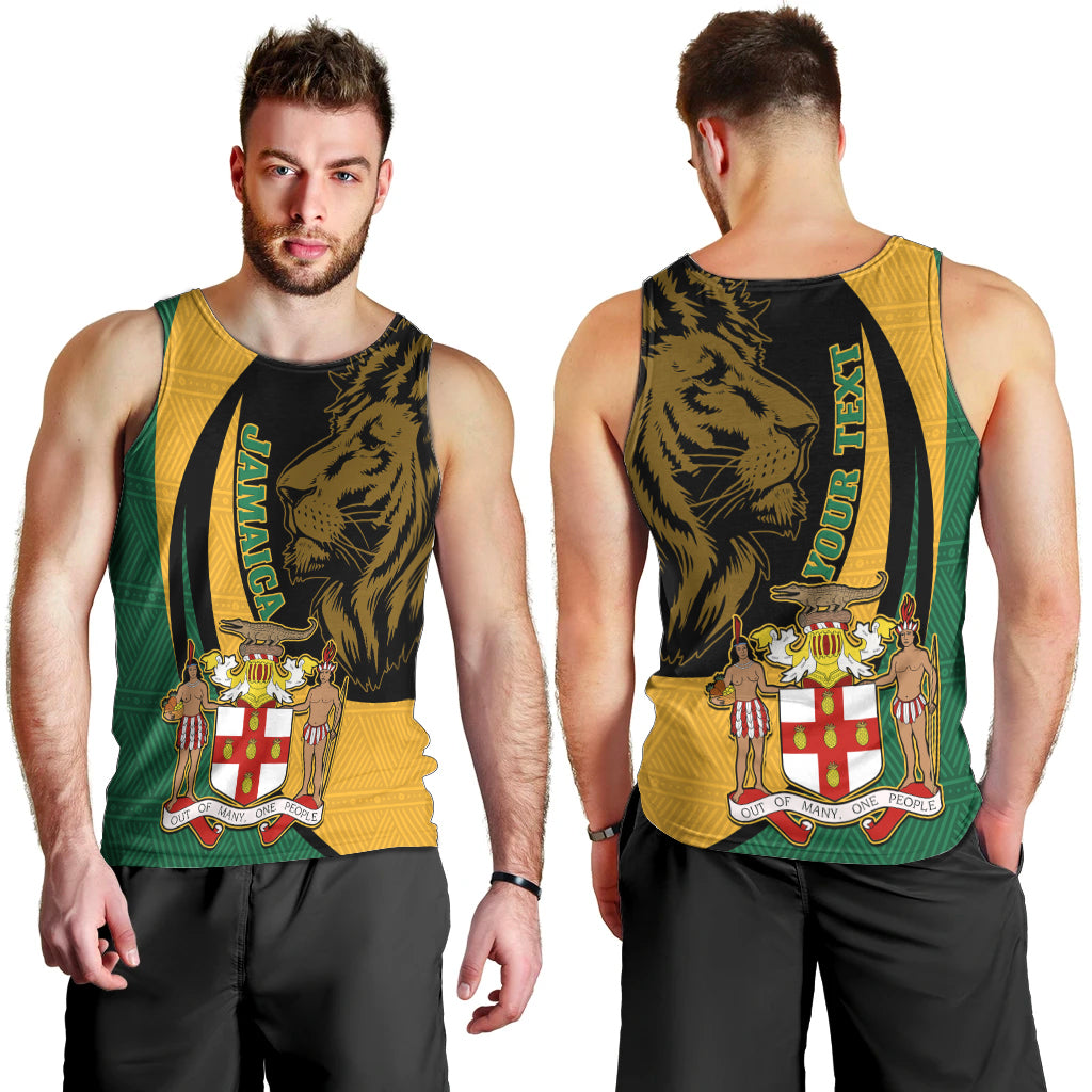 personalised-jamaica-men-tank-top-jumieka-coat-of-arms-lion-mix-african-pattern