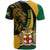 Personalised Jamaica T Shirt Jumieka Coat Of Arms Lion Mix African Pattern - Wonder Print Shop
