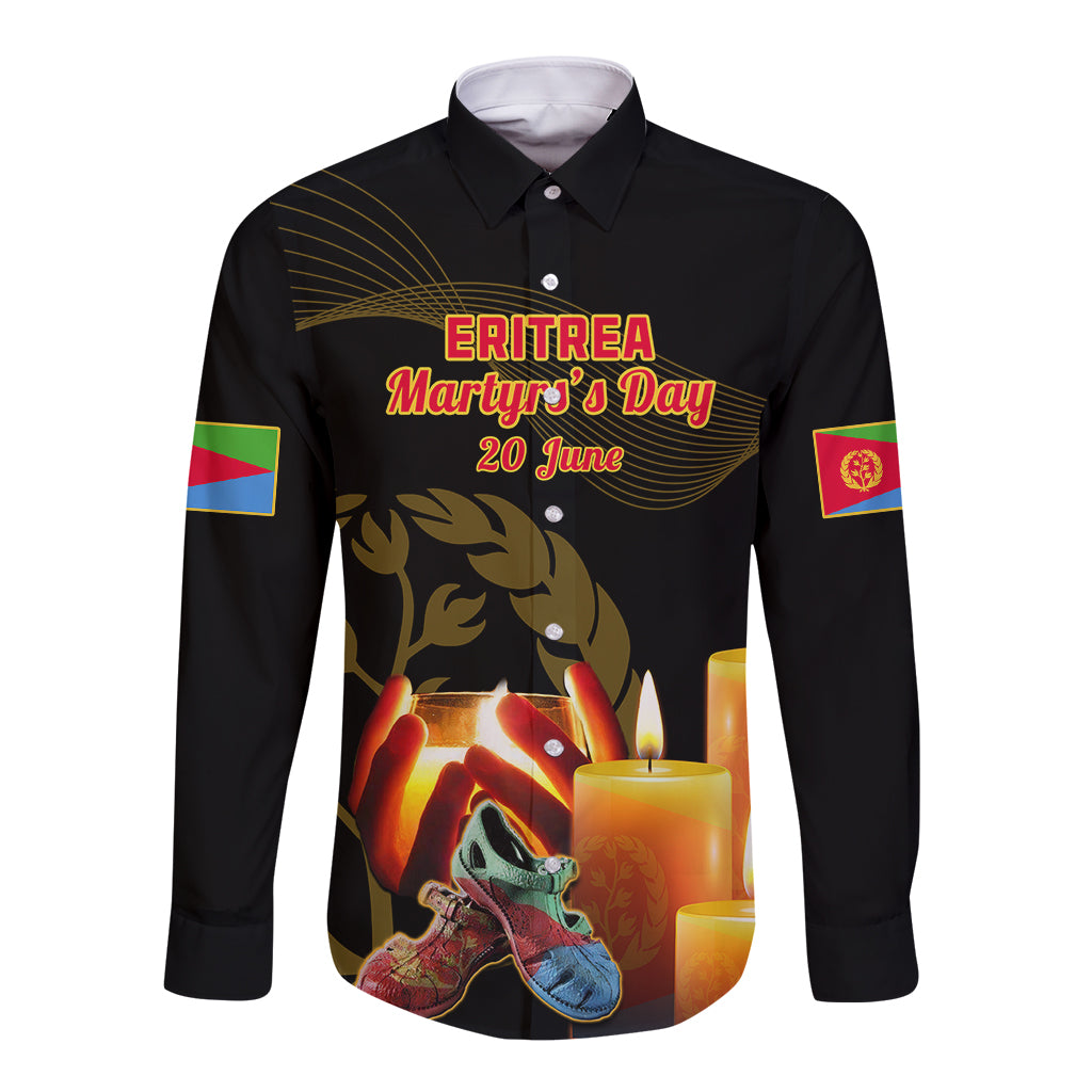 20 June Eritrea Martyrs Day Long Sleeve Button Shirt Glory To Our Martyrs - Wonder Print Shop