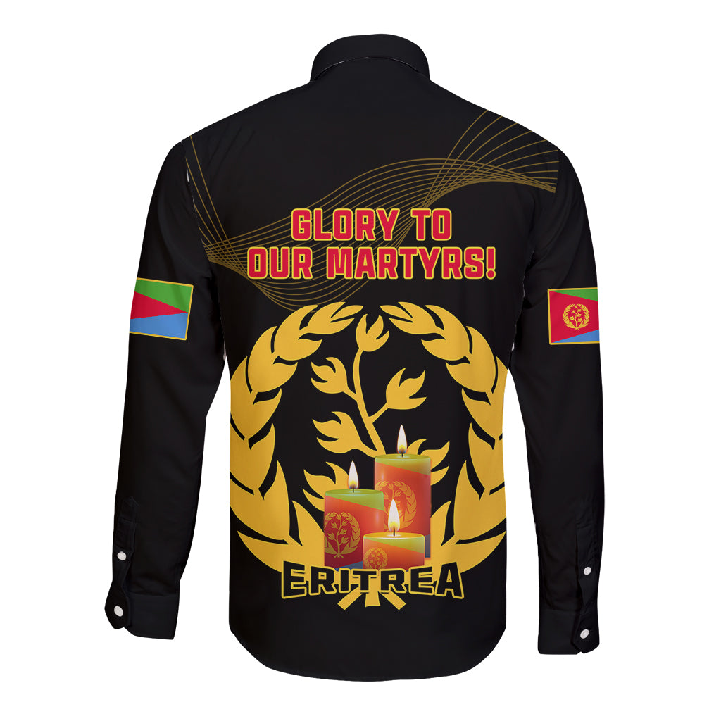 20 June Eritrea Martyrs Day Long Sleeve Button Shirt Glory To Our Martyrs - Wonder Print Shop