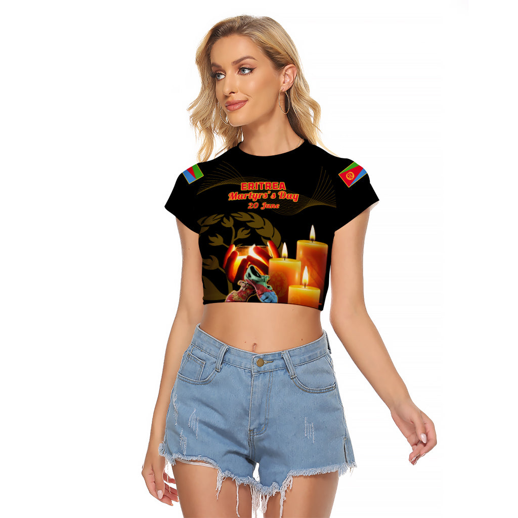 20 June Eritrea Martyrs Day Raglan Cropped T Shirt Glory To Our Martyrs - Wonder Print Shop