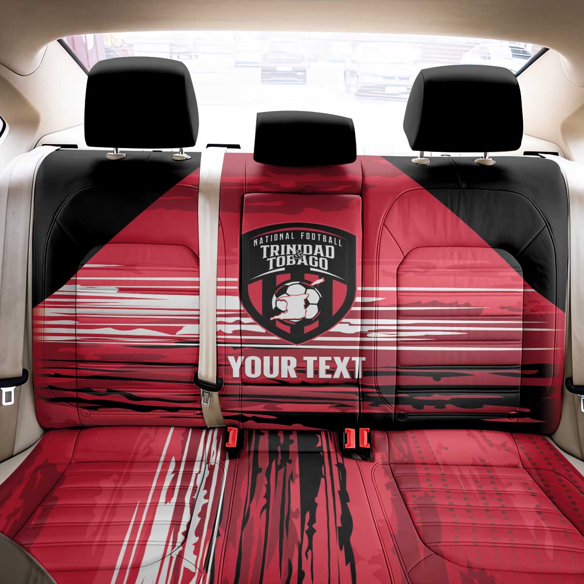 Custom Trinidad and Tobago Football Back Car Seat Cover 2025 Grunge Version - Wonder Print Shop