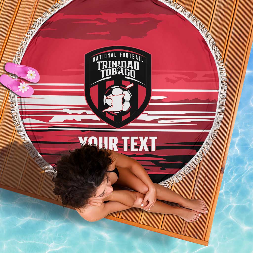 Custom Trinidad and Tobago Football Beach Blanket 2025 Grunge Version - Wonder Print Shop