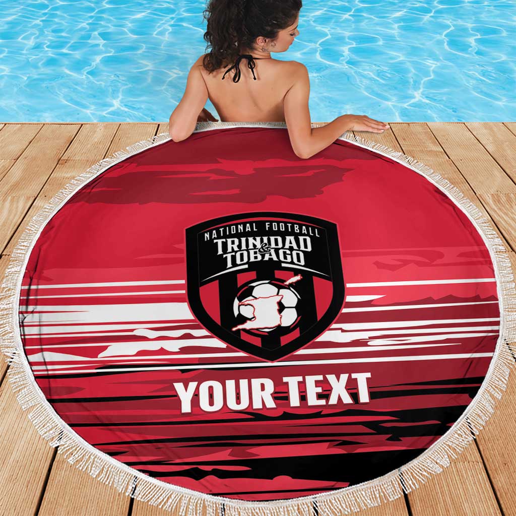 Custom Trinidad and Tobago Football Beach Blanket 2025 Grunge Version - Wonder Print Shop