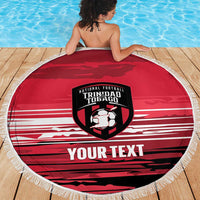 Custom Trinidad and Tobago Football Beach Blanket 2025 Grunge Version - Wonder Print Shop