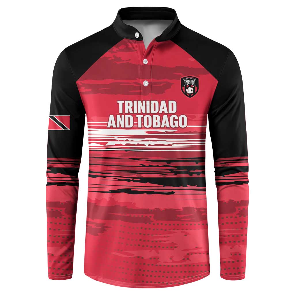 Custom Trinidad and Tobago Football Button Sweatshirt 2025 Grunge Version - Wonder Print Shop