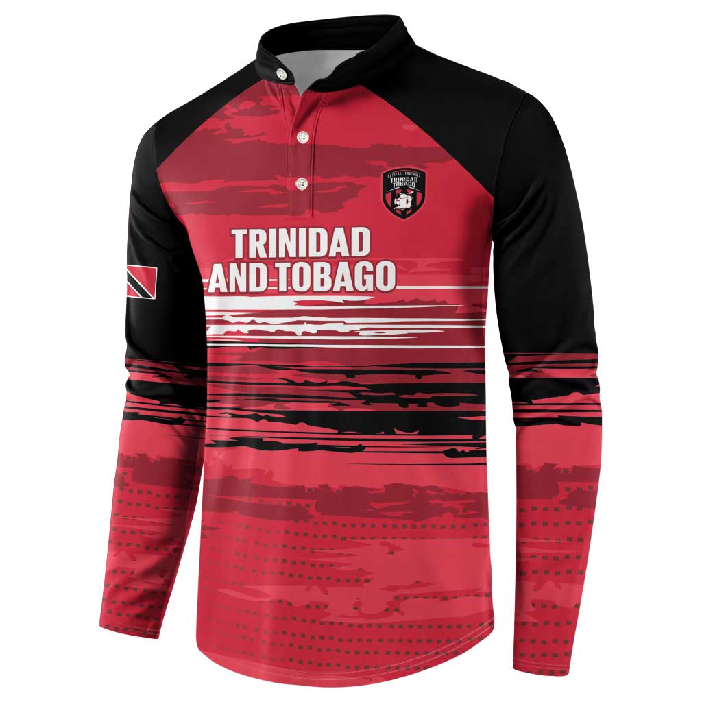 Custom Trinidad and Tobago Football Button Sweatshirt 2025 Grunge Version - Wonder Print Shop