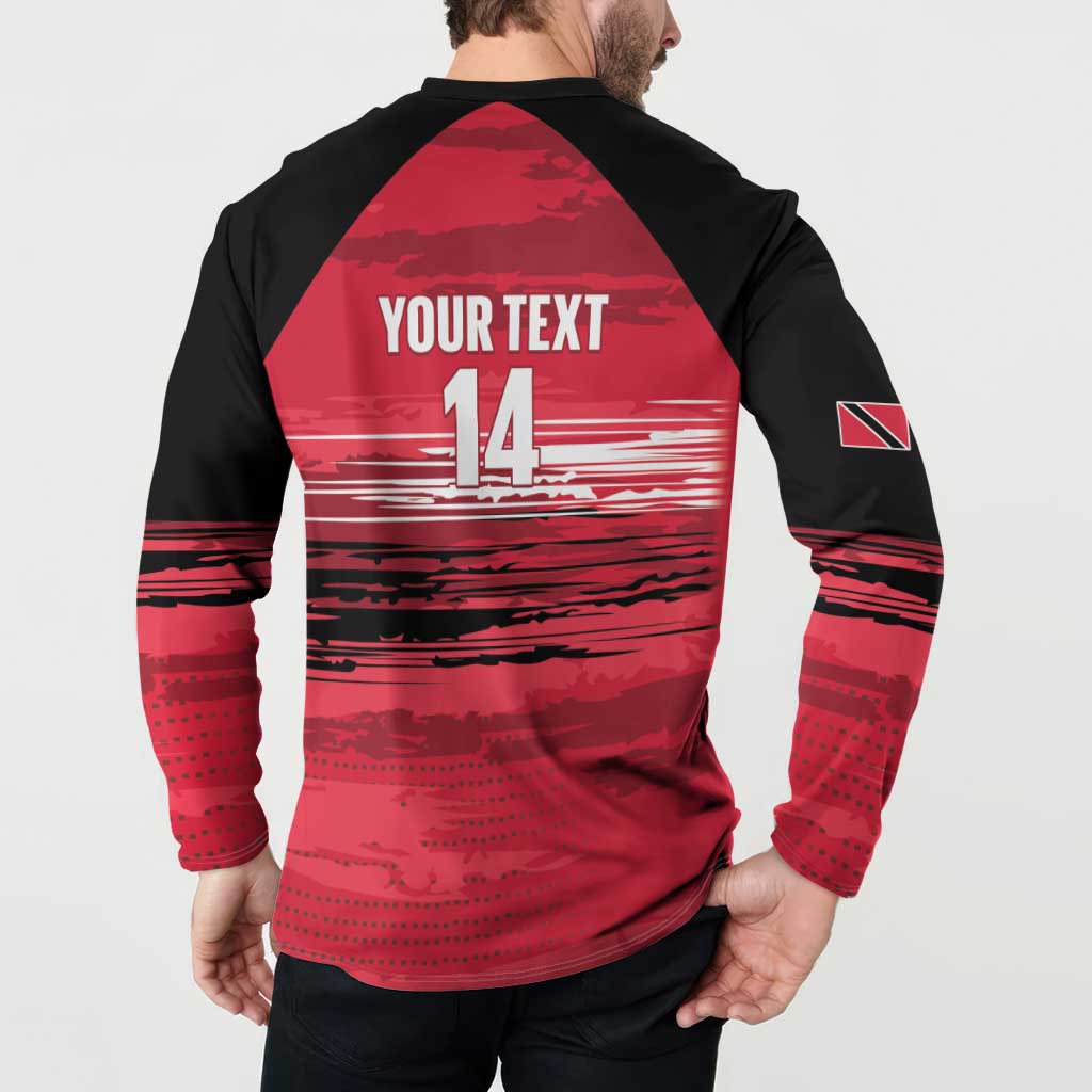 Custom Trinidad and Tobago Football Button Sweatshirt 2025 Grunge Version - Wonder Print Shop