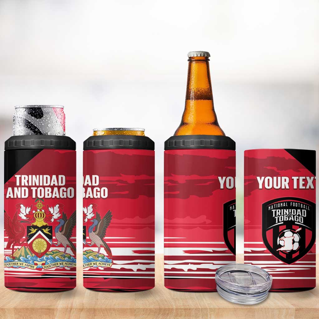 Custom Trinidad and Tobago Football 4 in 1 Can Cooler Tumbler 2025 Grunge Version - Wonder Print Shop