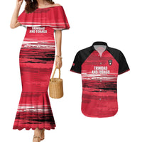 Custom Trinidad and Tobago Football Couples Matching Mermaid Dress and Hawaiian Shirt 2025 Grunge Version - Wonder Print Shop
