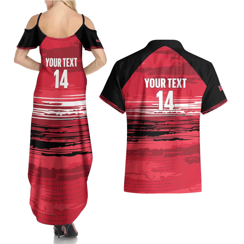Custom Trinidad and Tobago Football Couples Matching Summer Maxi Dress and Hawaiian Shirt 2025 Grunge Version - Wonder Print Shop