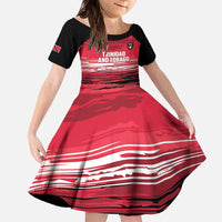 Custom Trinidad and Tobago Football Family Matching Off The Shoulder Long Sleeve Dress and Hawaiian Shirt 2025 Grunge Version - Wonder Print Shop