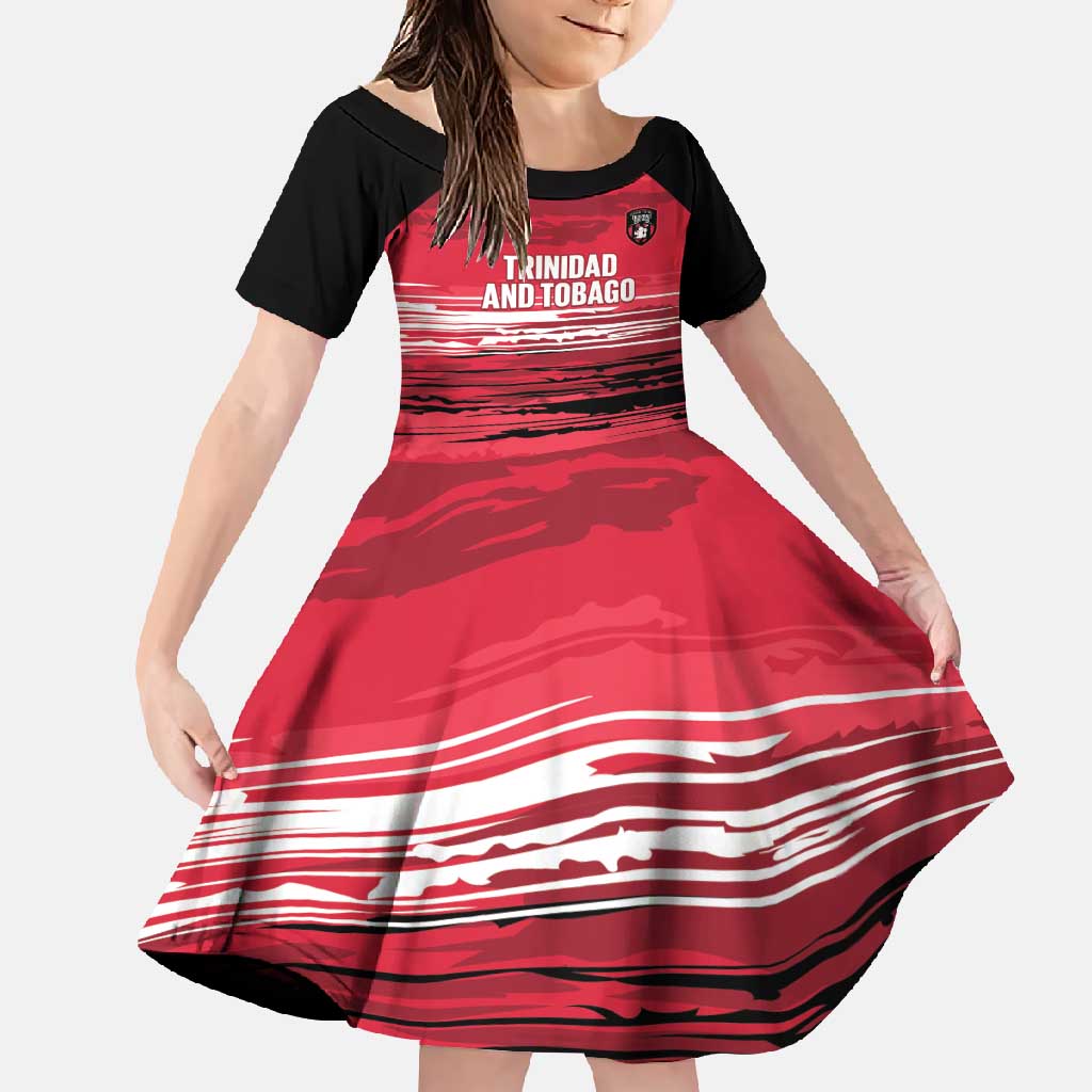 Custom Trinidad and Tobago Football Family Matching Off Shoulder Maxi Dress and Hawaiian Shirt 2025 Grunge Version - Wonder Print Shop