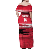 Custom Trinidad and Tobago Football Family Matching Off Shoulder Maxi Dress and Hawaiian Shirt 2025 Grunge Version - Wonder Print Shop
