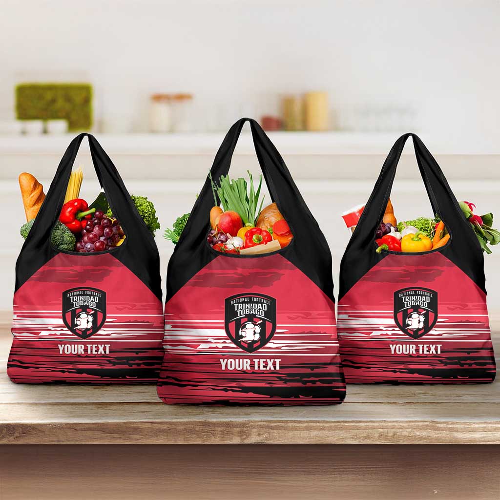 Custom Trinidad and Tobago Football Grocery Bag 2025 Grunge Version - Wonder Print Shop