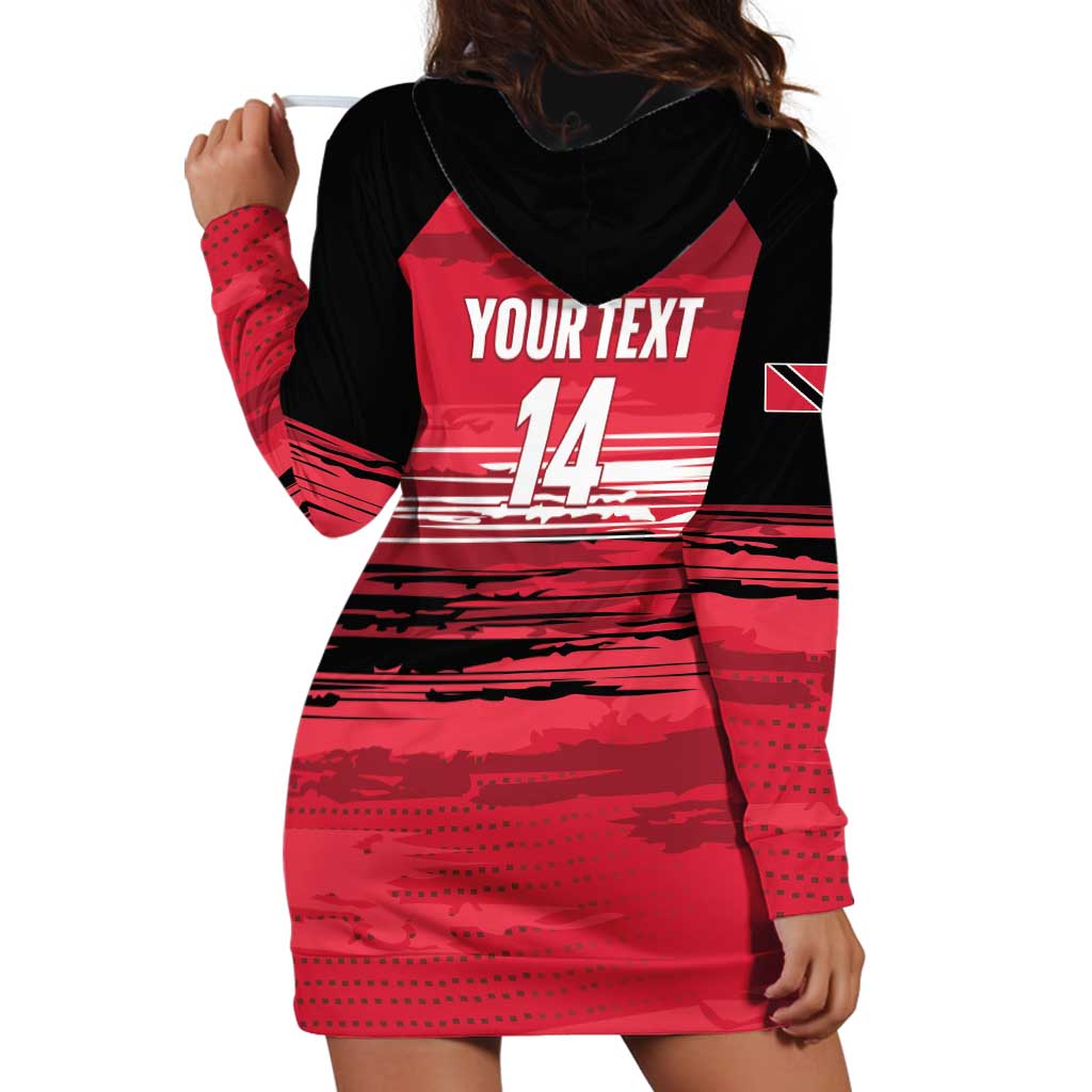 Custom Trinidad and Tobago Football Hoodie Dress 2025 Grunge Version - Wonder Print Shop