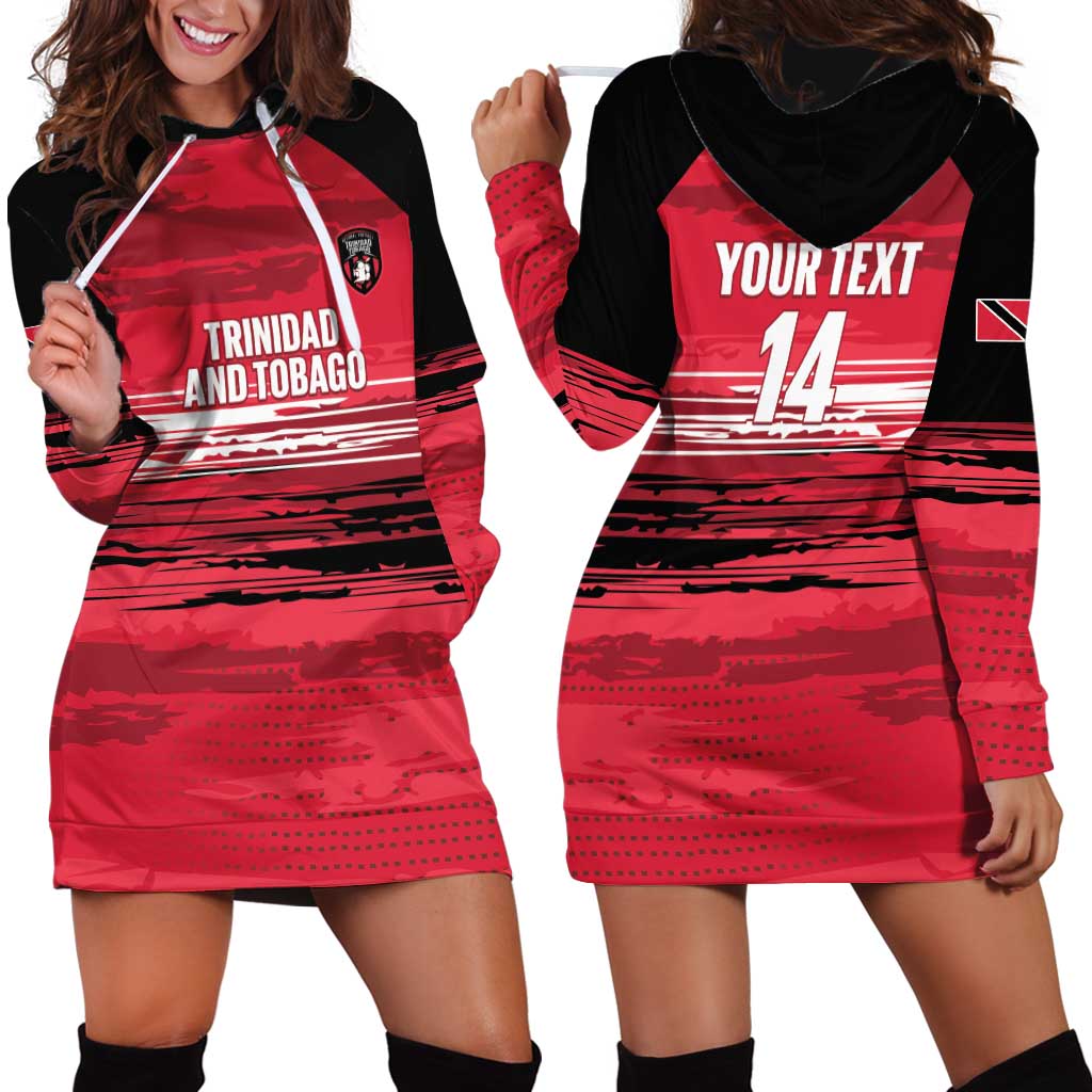 Custom Trinidad and Tobago Football Hoodie Dress 2025 Grunge Version - Wonder Print Shop