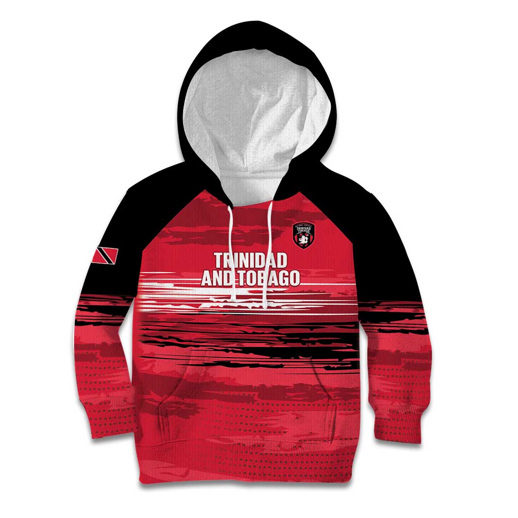 Custom Trinidad and Tobago Football Kid Hoodie 2025 Grunge Version - Wonder Print Shop