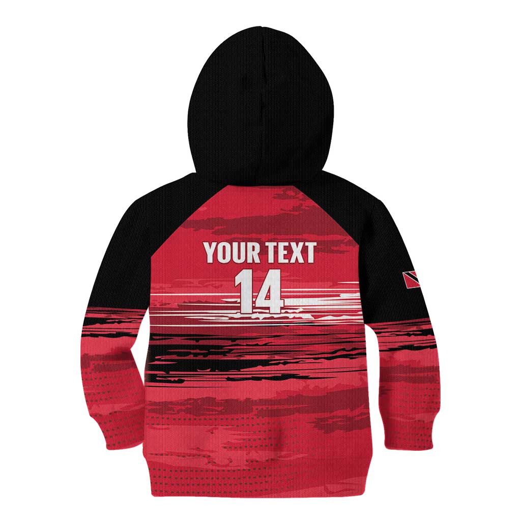 Custom Trinidad and Tobago Football Kid Hoodie 2025 Grunge Version - Wonder Print Shop