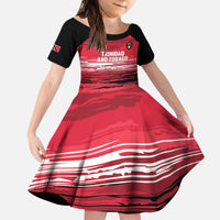 Custom Trinidad and Tobago Football Kid Short Sleeve Dress 2025 Grunge Version - Wonder Print Shop