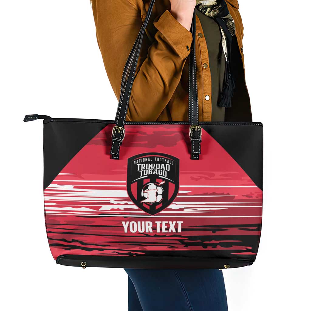 Custom Trinidad and Tobago Football Leather Tote Bag 2025 Grunge Version - Wonder Print Shop