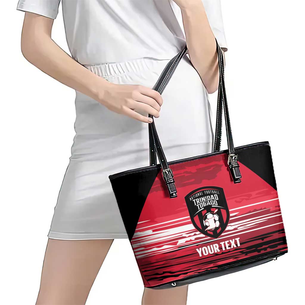 Custom Trinidad and Tobago Football Leather Tote Bag 2025 Grunge Version - Wonder Print Shop
