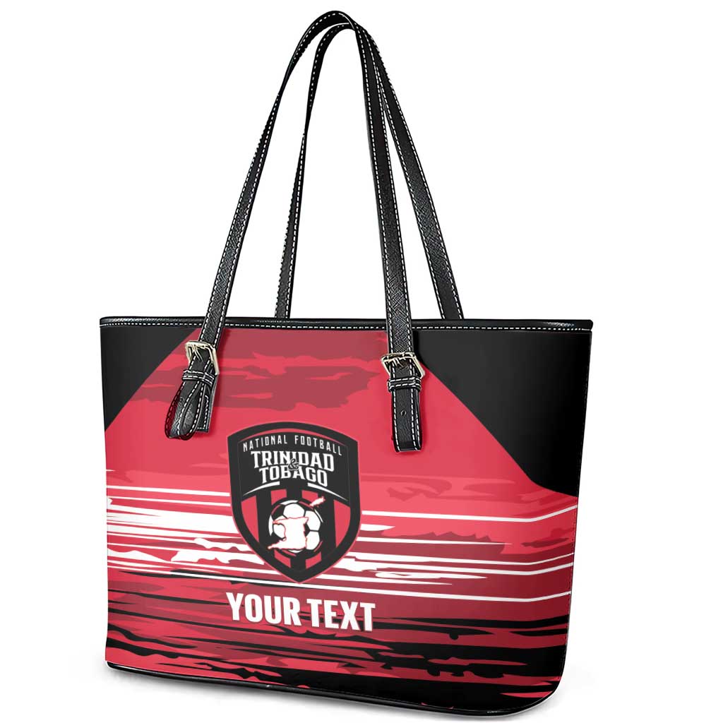 Custom Trinidad and Tobago Football Leather Tote Bag 2025 Grunge Version - Wonder Print Shop
