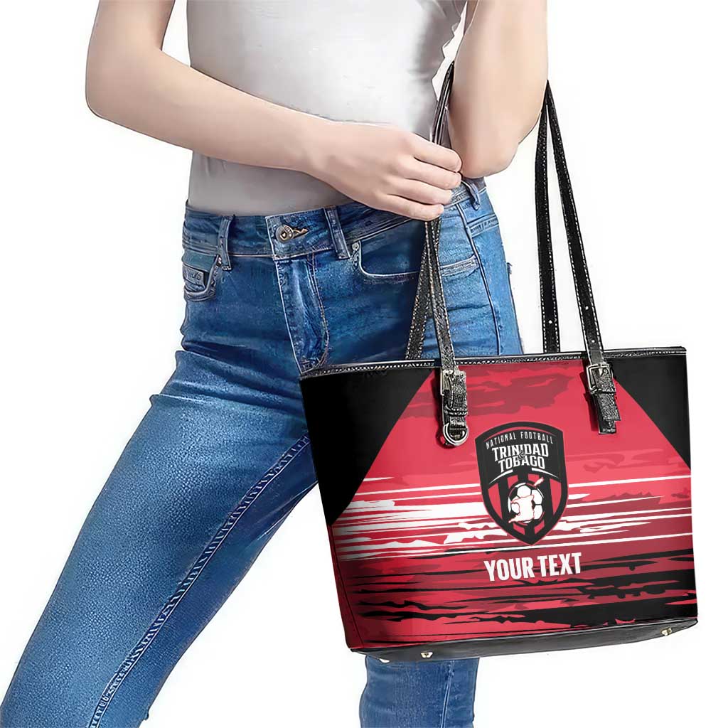 Custom Trinidad and Tobago Football Leather Tote Bag 2025 Grunge Version - Wonder Print Shop