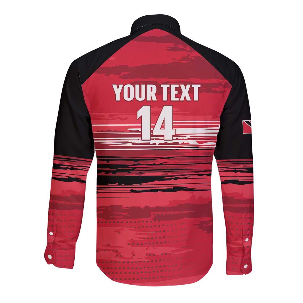 Custom Trinidad and Tobago Football Long Sleeve Button Shirt 2025 Grunge Version - Wonder Print Shop