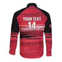 Custom Trinidad and Tobago Football Long Sleeve Button Shirt 2025 Grunge Version - Wonder Print Shop