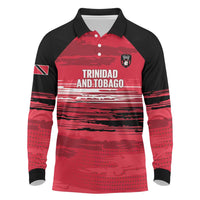 Custom Trinidad and Tobago Football Long Sleeve Polo Shirt 2025 Grunge Version - Wonder Print Shop